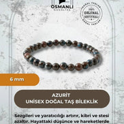 Azurit 6mm Doğal Taş Bileklik