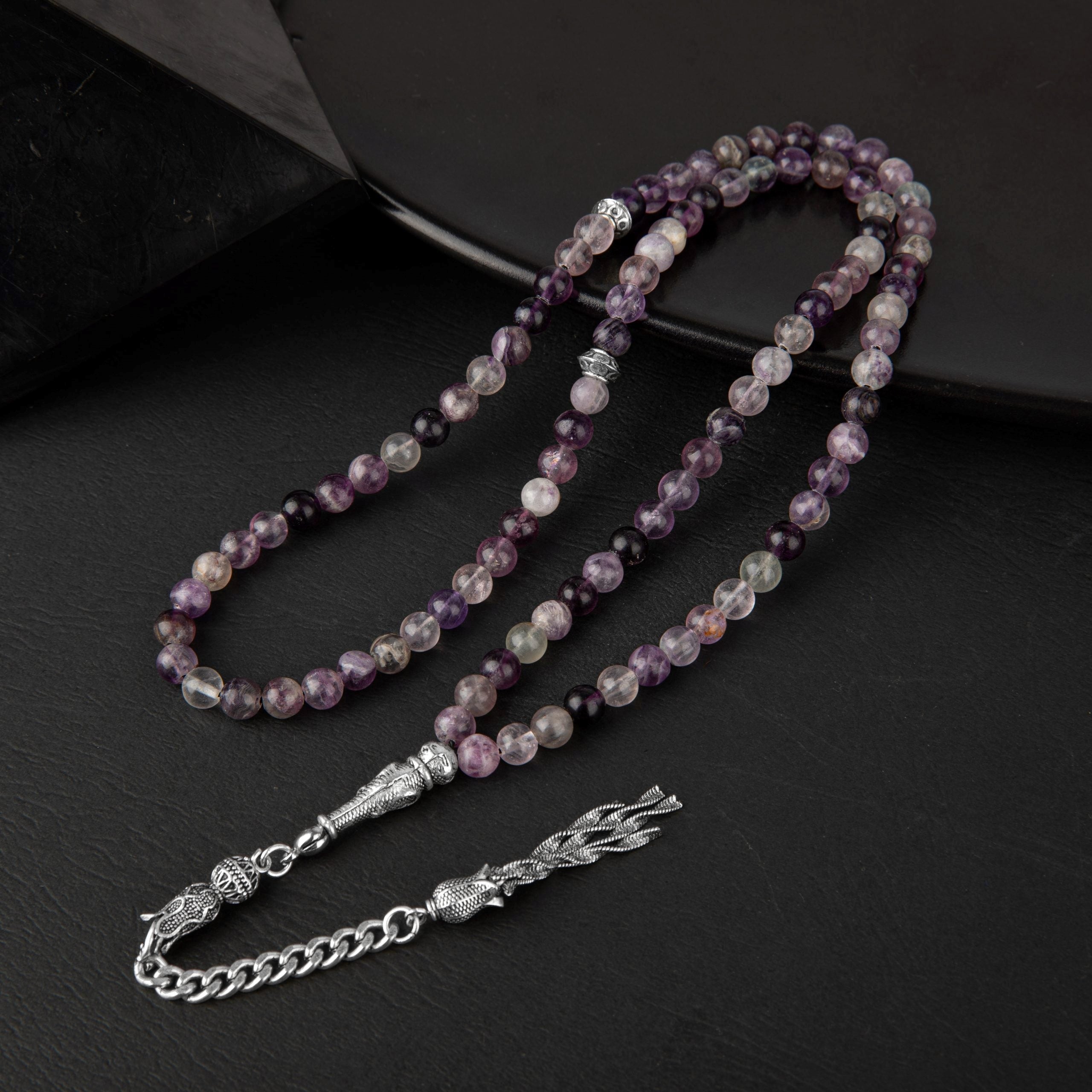 Mor Florit Doğal Taş Tesbih – 99’luk / 6 mm