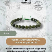 Yeşim 8mm Merdiven Kapama Doğal Taş Bileklik