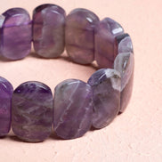 Ametist Geniş Kesim Doğal Taş Bileklik – Unisex Şık Tasarım (9 x 14 mm Özel Kesim)