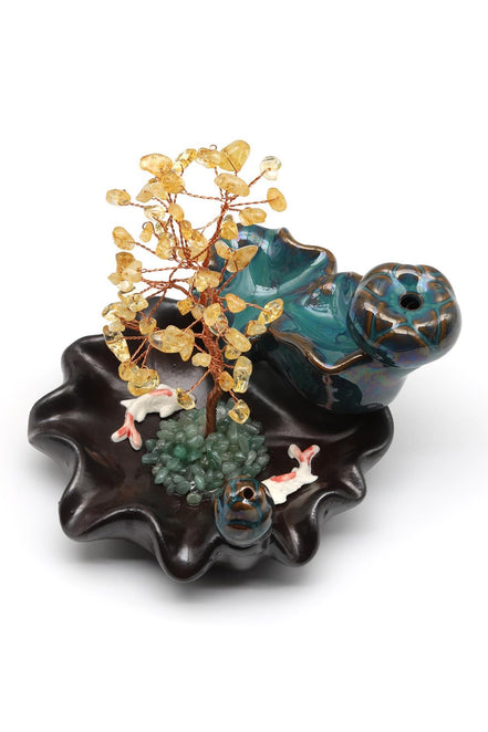 Sitrin Doğal Taş Ağaçlı Tütsülük – 10 × 13 cm | 286 gr