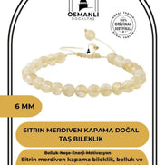 Sitrin 6mm Merdiven Kapama Doğal Taş Bileklik