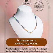 İkizler Burcu Doğal Taş Kolye