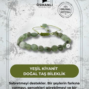 Yeşil Kiyanit Natürel Kesim Doğal Taş Bileklik