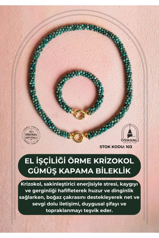 El İşçiliği Örme Krizokol Gümüş Kapama Set (SK:103)