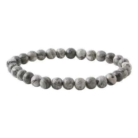 Gri Jasper 6mm Doğal Taş Bileklik
