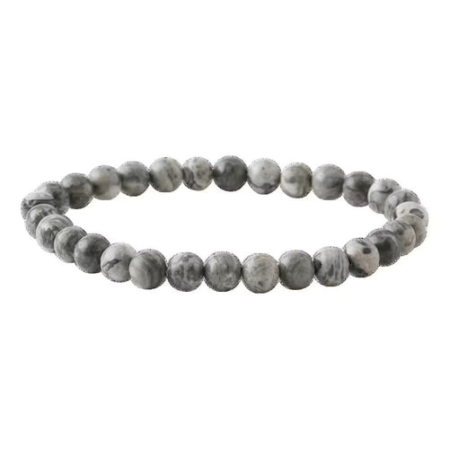 Gri Jasper 6mm Doğal Taş Bileklik