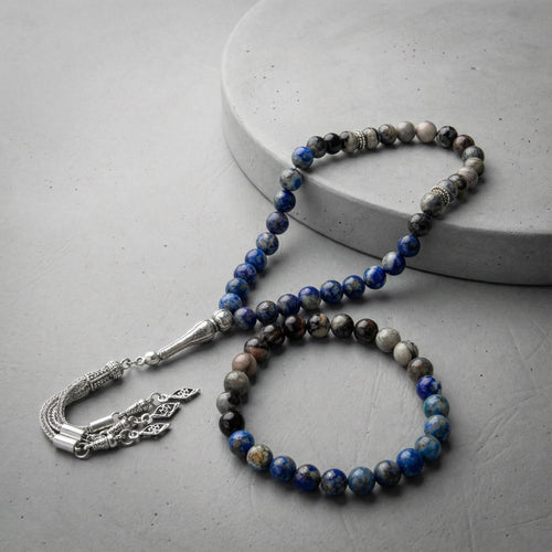 Lapis Lazuli & Jasper Doğal Taş Tesbih & Bileklik Seti