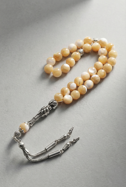 Sedef Doğal Taş Tesbih – 8 mm Küre Kesim