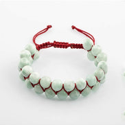 Yeşil Larimar 8mm Çift Sıra Makrome Doğal Taş Bileklik