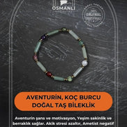 Aventurin ve Koç Burcu Doğal Taş Bileklik