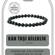 Kan Taşı 6mm Doğal Taş Bileklik
