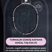 Turmalin Gümüş Kapama Doğal Taş Kolye