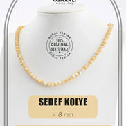 Sedef 6 mm Dizi Doğal Taş Kolye