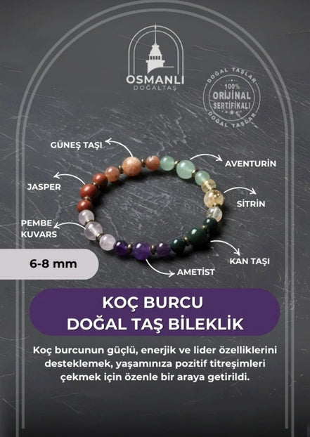 MuhammedMasumCo Koç Burcu Doğal Taş Bileklik