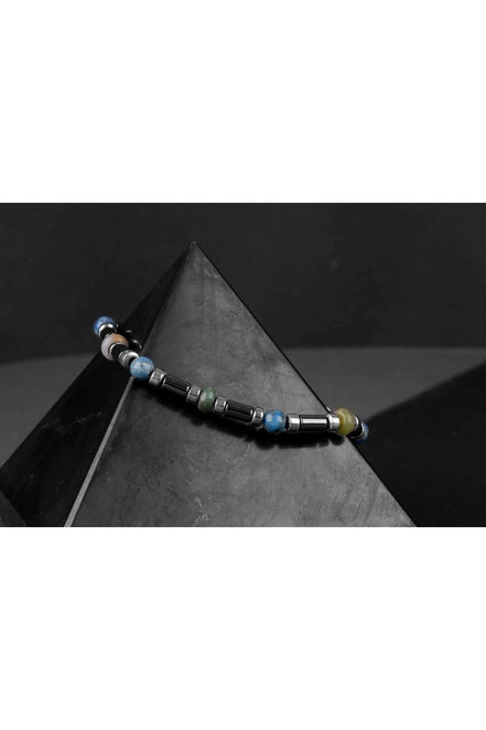 Hint Akik-Lapis Lazuli-Hematit Doğal Taş Bileklik