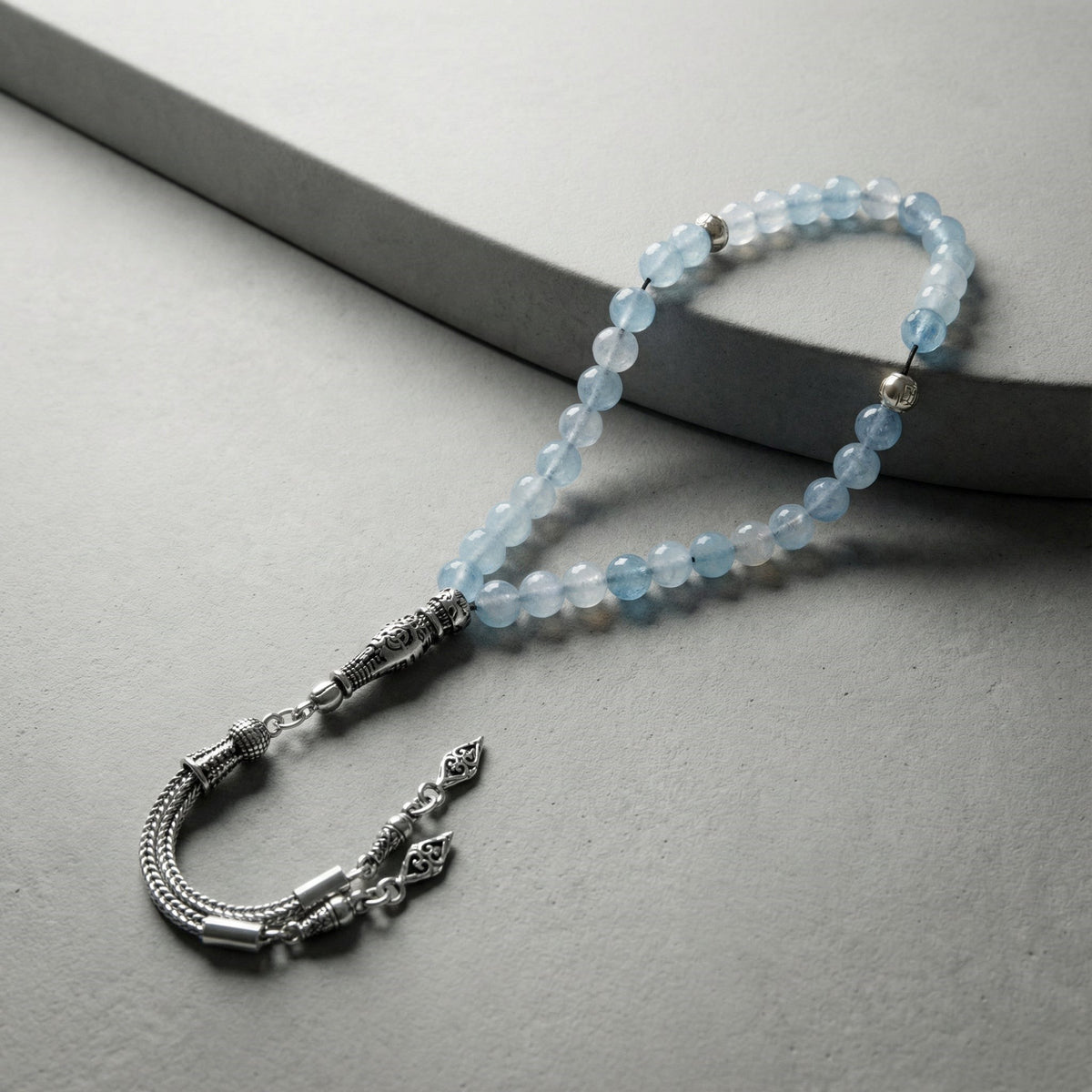 Akuamarin Doğal Taş Tesbih – 33’lük / 6 mm