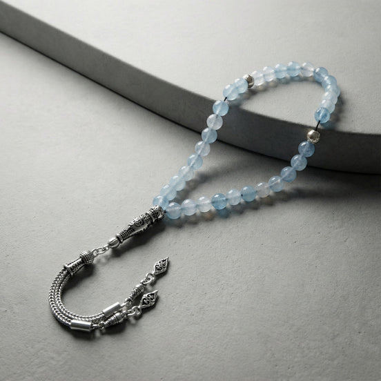 Akuamarin Doğal Taş Tesbih – 33’lük / 6 mm