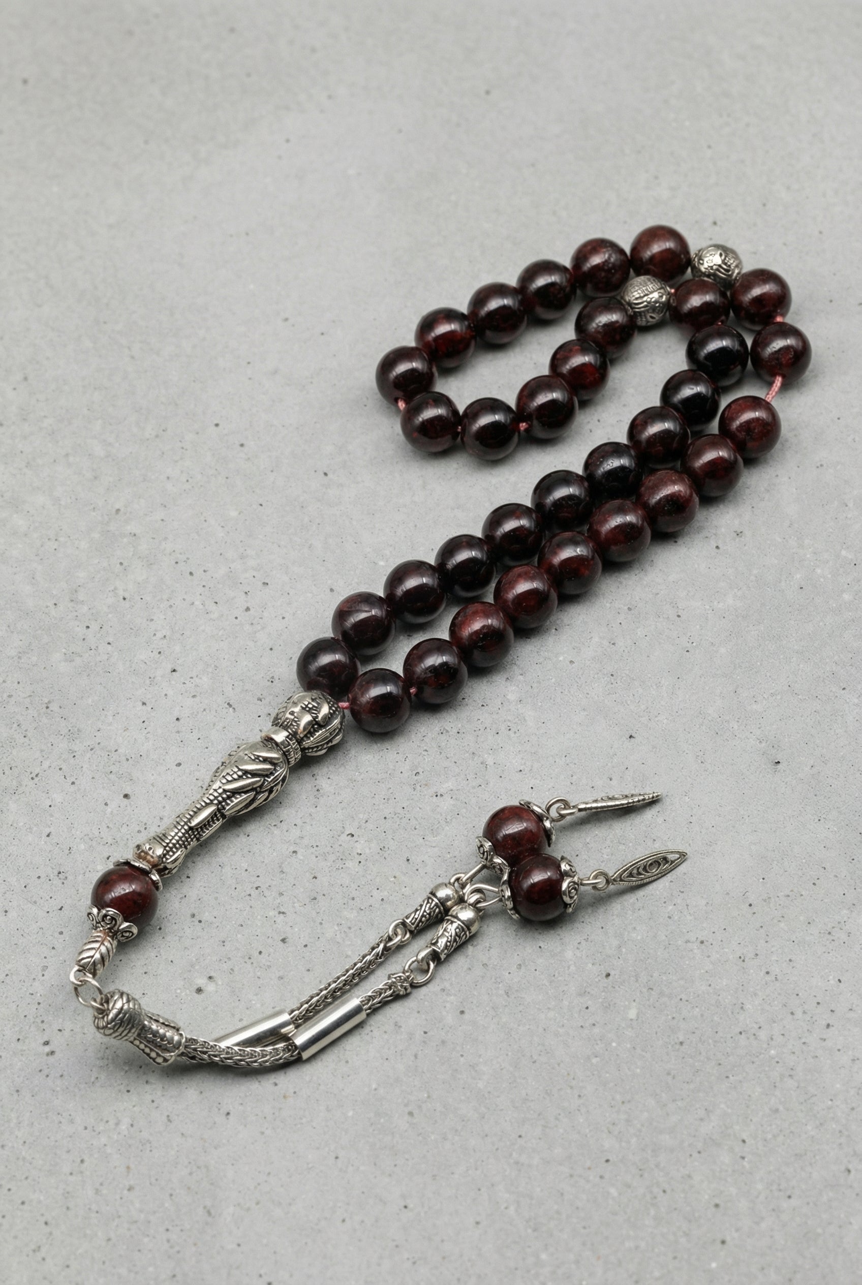Garnet (Lal) Doğal Taş Tesbih – 8 mm Küre Kesim