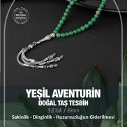 Yeşil Aventurin Doğal Taş Tesbih 33lük - 6mm