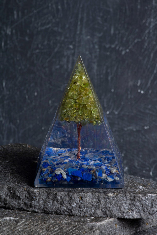 Sertifikalı Lapis Lazuli & Zebercet Ağaçlı Piramit