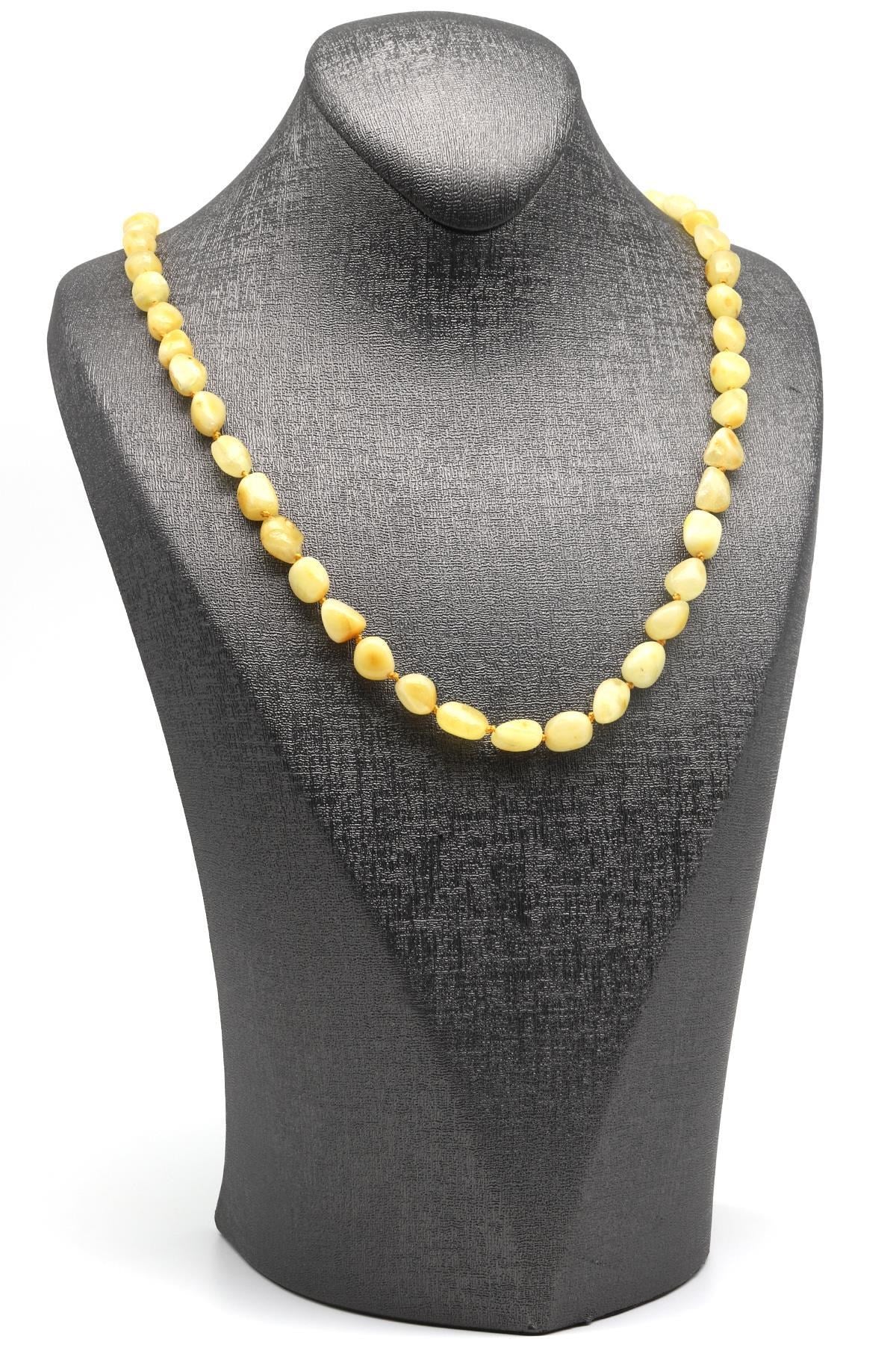 Damla Kehribar Kolye – 64 cm | 7–10 mm | Ortalama 15 gr