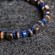 Jasper, Lapis Lazuli, Hematit Doğal Taş Makrome Bileklik (SK:364)