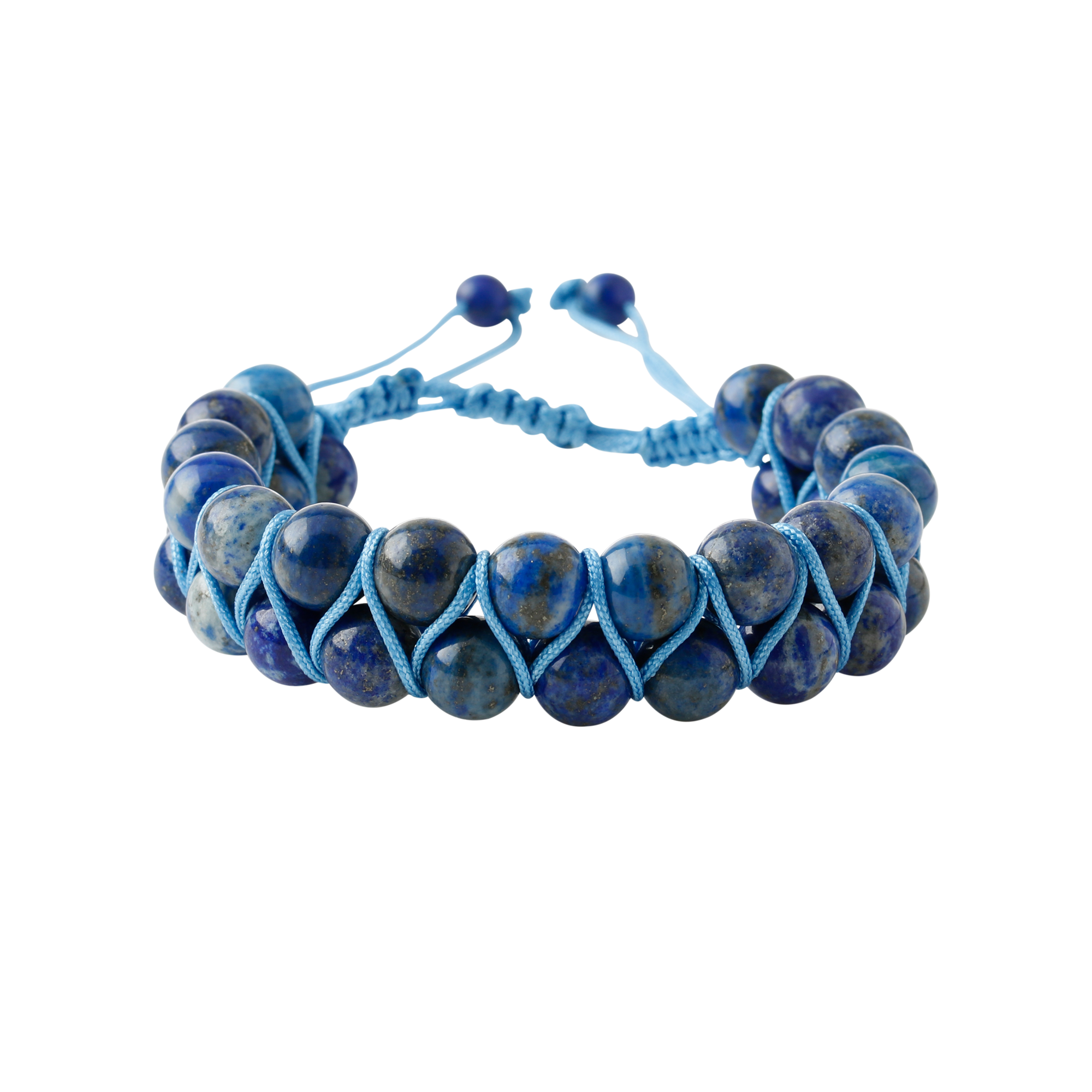 Lapis Lazuli 8mm Çift Sıra Makrome Doğal Taş Bileklik