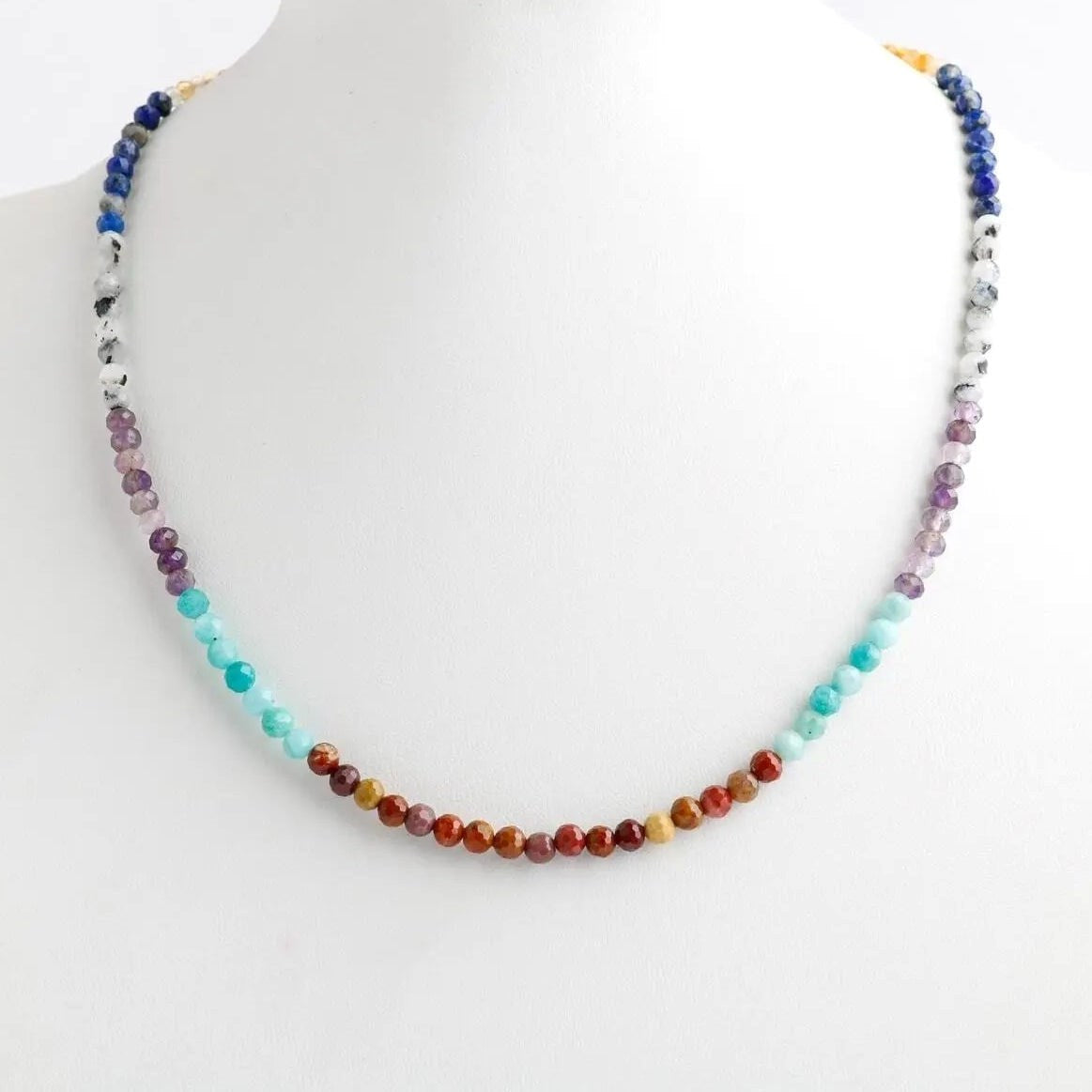 Çakra Kolye Amazonit, Ametist, Jasper, Karnelyan Akik, Lapis Lazuli