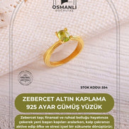 Zebercet Altın Kaplama 925 Ayar Gümüş Yüzük (SK:554)