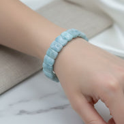 Larimar Doğal Taş Geniş Kesim Bileklik – 1. Kalite Özel Tasarım
