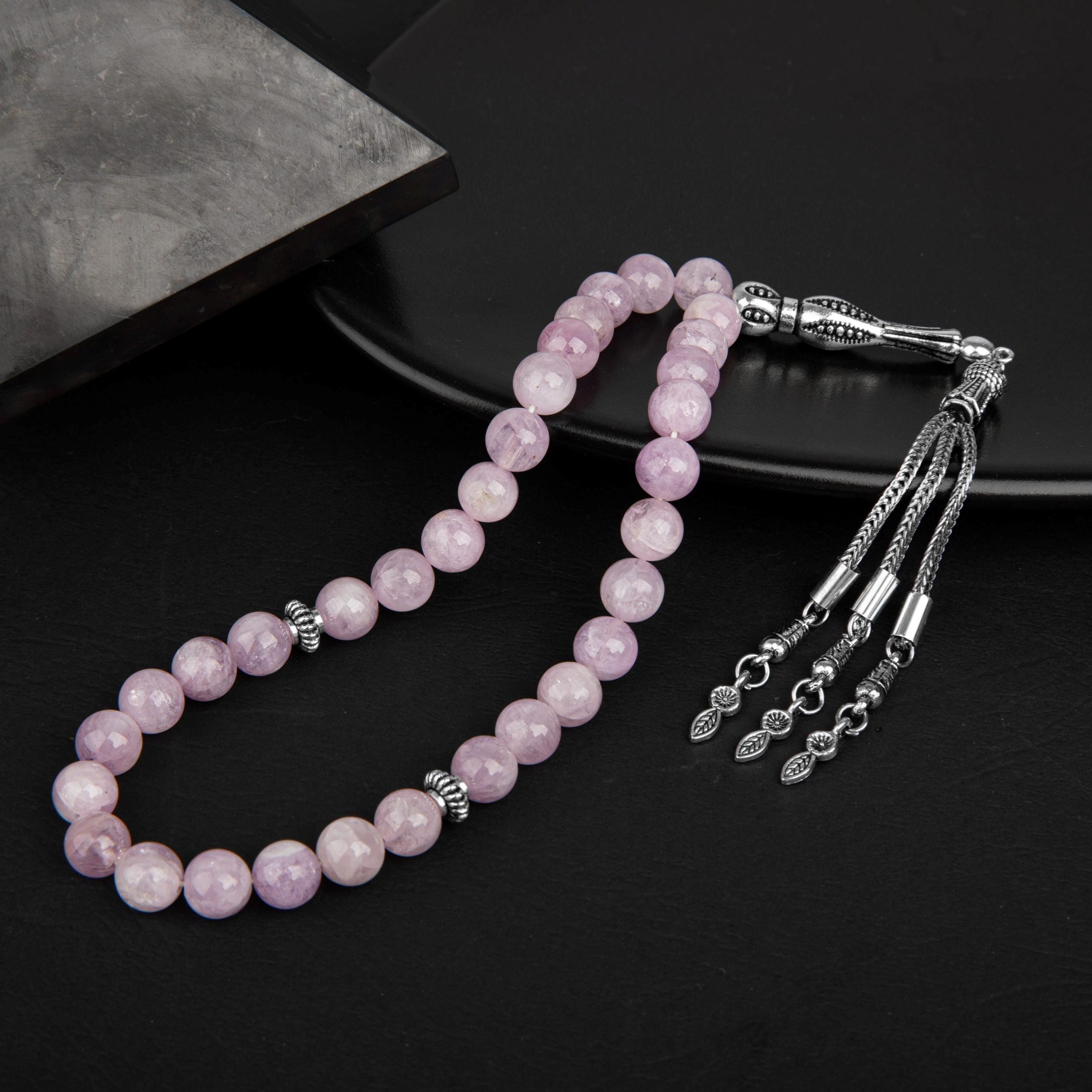 Kunzit Doğal Taş Tesbih – 33’lük / 8 mm