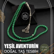 Yeşil Aventurin Doğal Taş Tesbih 99luk - 6mm