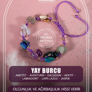 Yay Burcu Bileklik Ametist, Jasper, Kalsedon, Labradorit, Lapis Lazuli, Mavi Apatit, Yeşil Aventurin