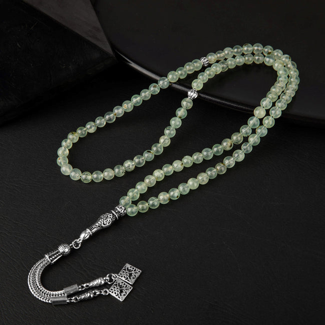 Prehnit Doğal Taş Tesbih 99’luk – 6mm El İşçiliği