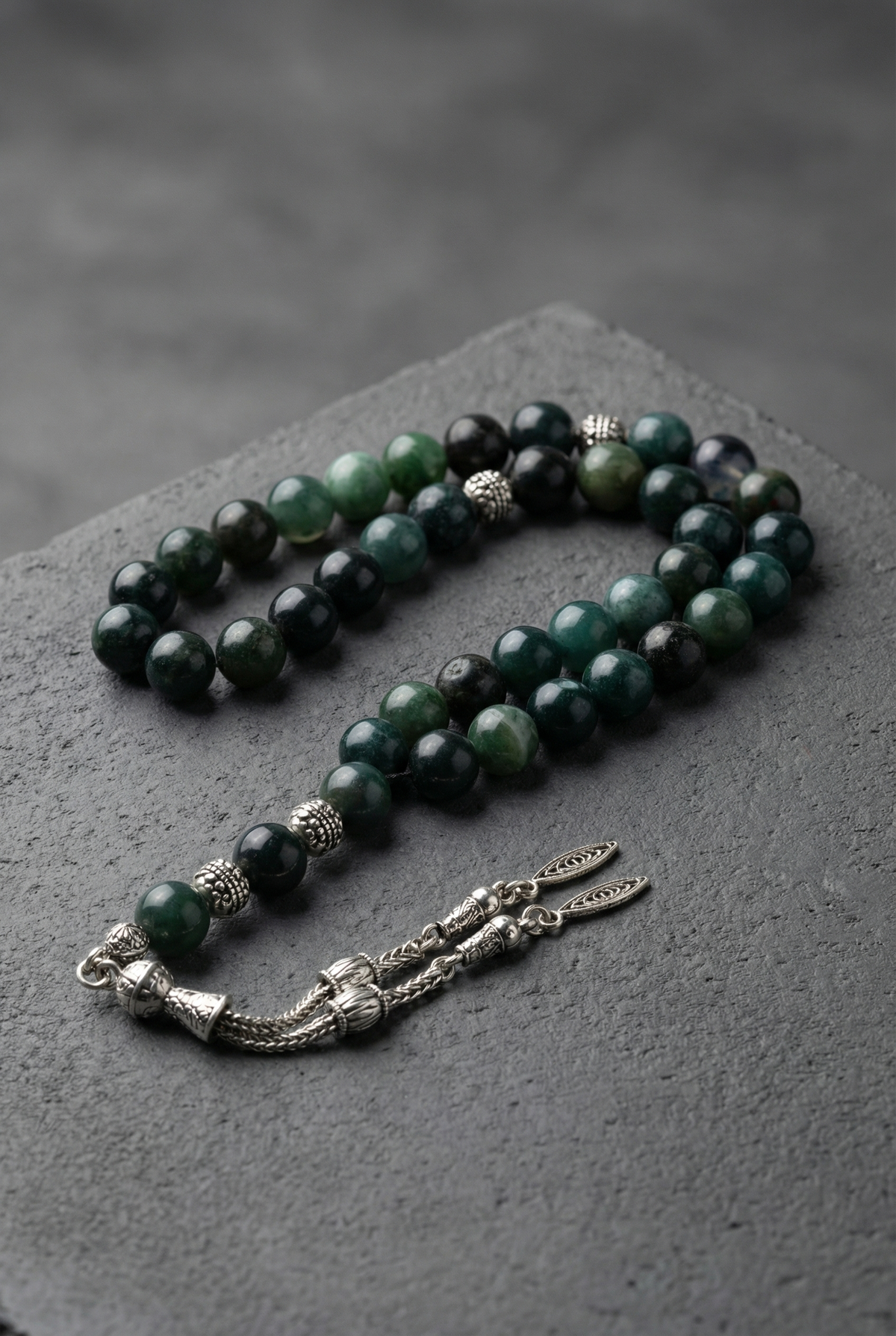 Yosun Akik Doğal Taş Tesbih – 8 mm Küre Kesim