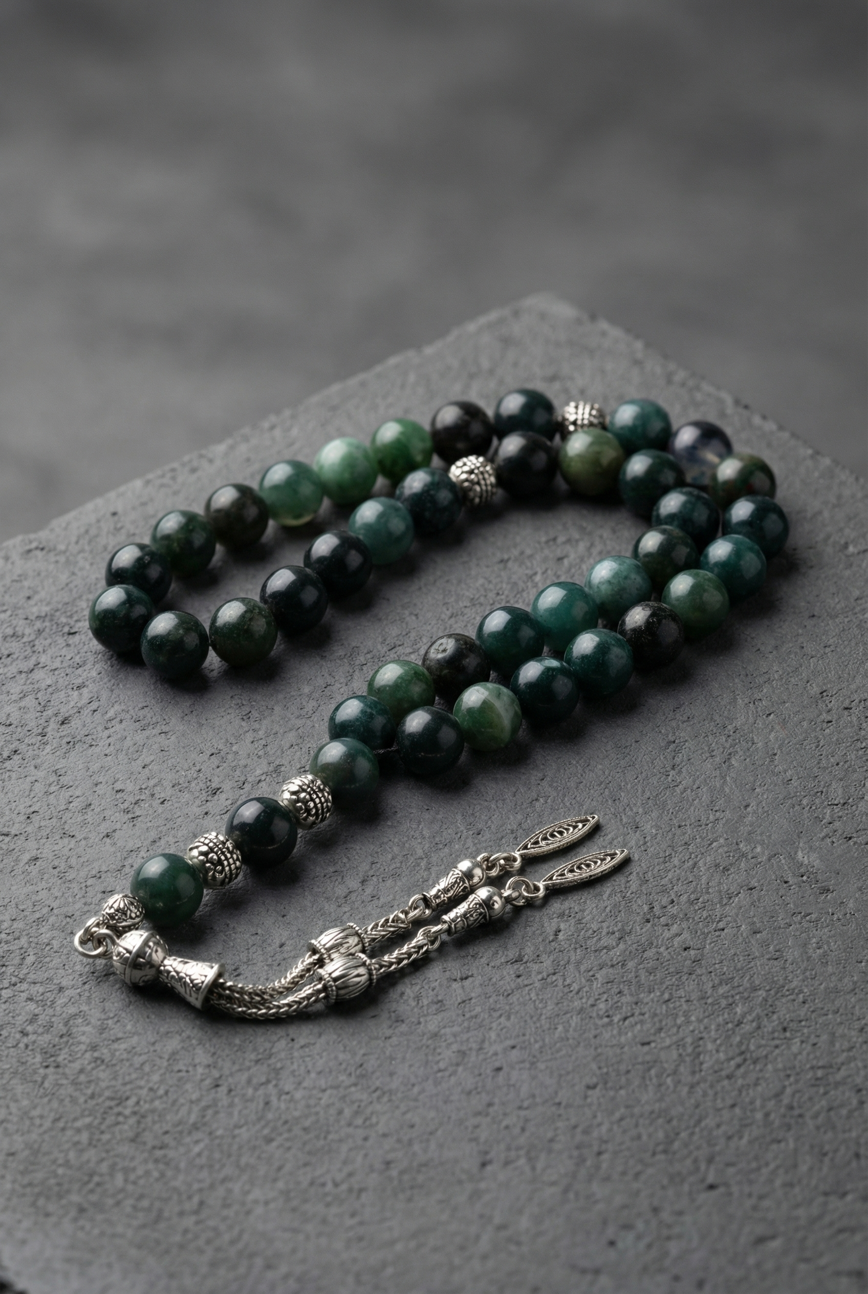 Yosun Akik Doğal Taş Tesbih – 8 mm Küre Kesim