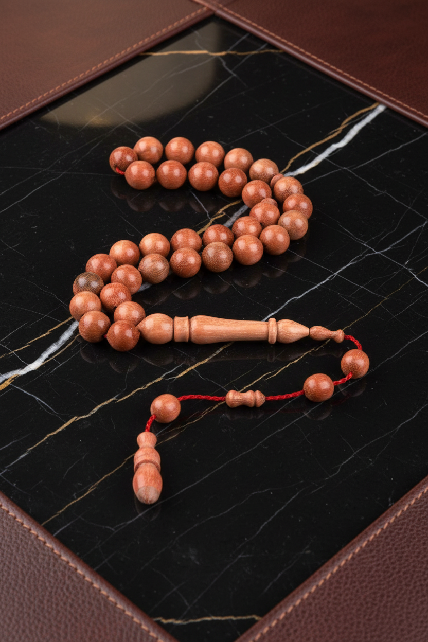 Usta İşçilikli Harnup Ağacı Tesbih – 9 x 10 mm İstanbul Kesim