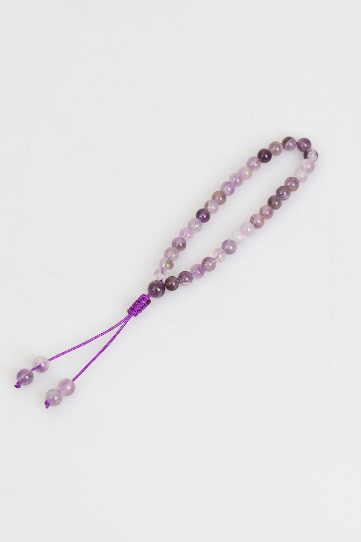 Ametist Doğal Taş 6 mm Tesbih & Makrome Bileklik – Uyumlu Set