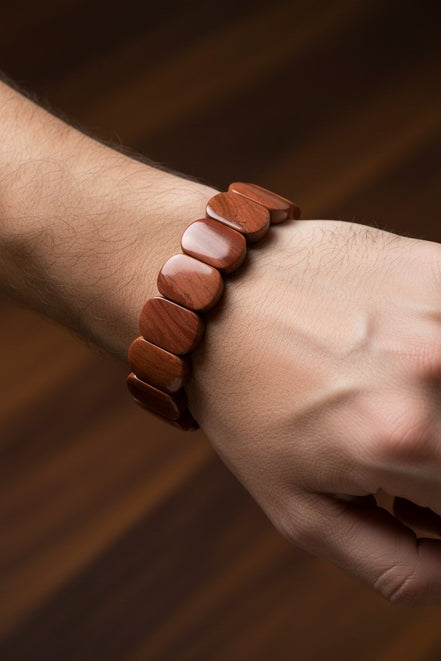Jasper Geniş Kesim Doğal Taş Bileklik – Unisex Şık Tasarım (9 x 14 mm Özel Kesim)