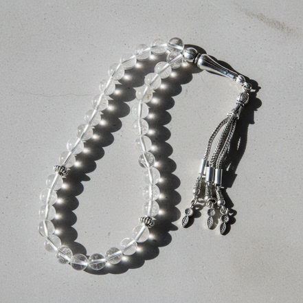 Kristal Kuvars Doğal Taş Tesbih – 33’lük / 8 mm