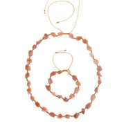 Ham Güneş Taşı Doğal Taş Takım – Kolye & Bileklik Set, Unisex Şık Tasarım