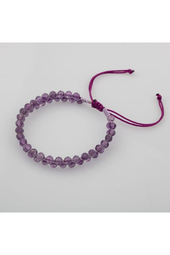 Ametist 3-4mm Çift Sıra Doğal Taş Bileklik