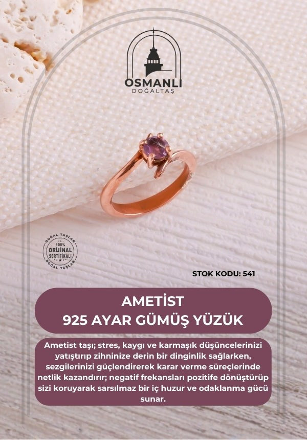 Ametist 925 Ayar Gümüş Yüzük (SK:541)