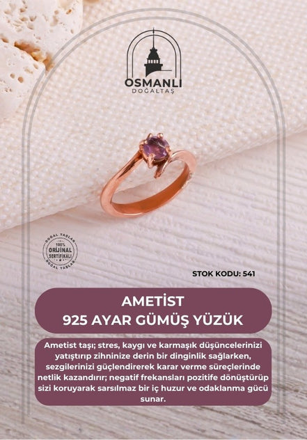 Ametist 925 Ayar Gümüş Yüzük (SK:541)