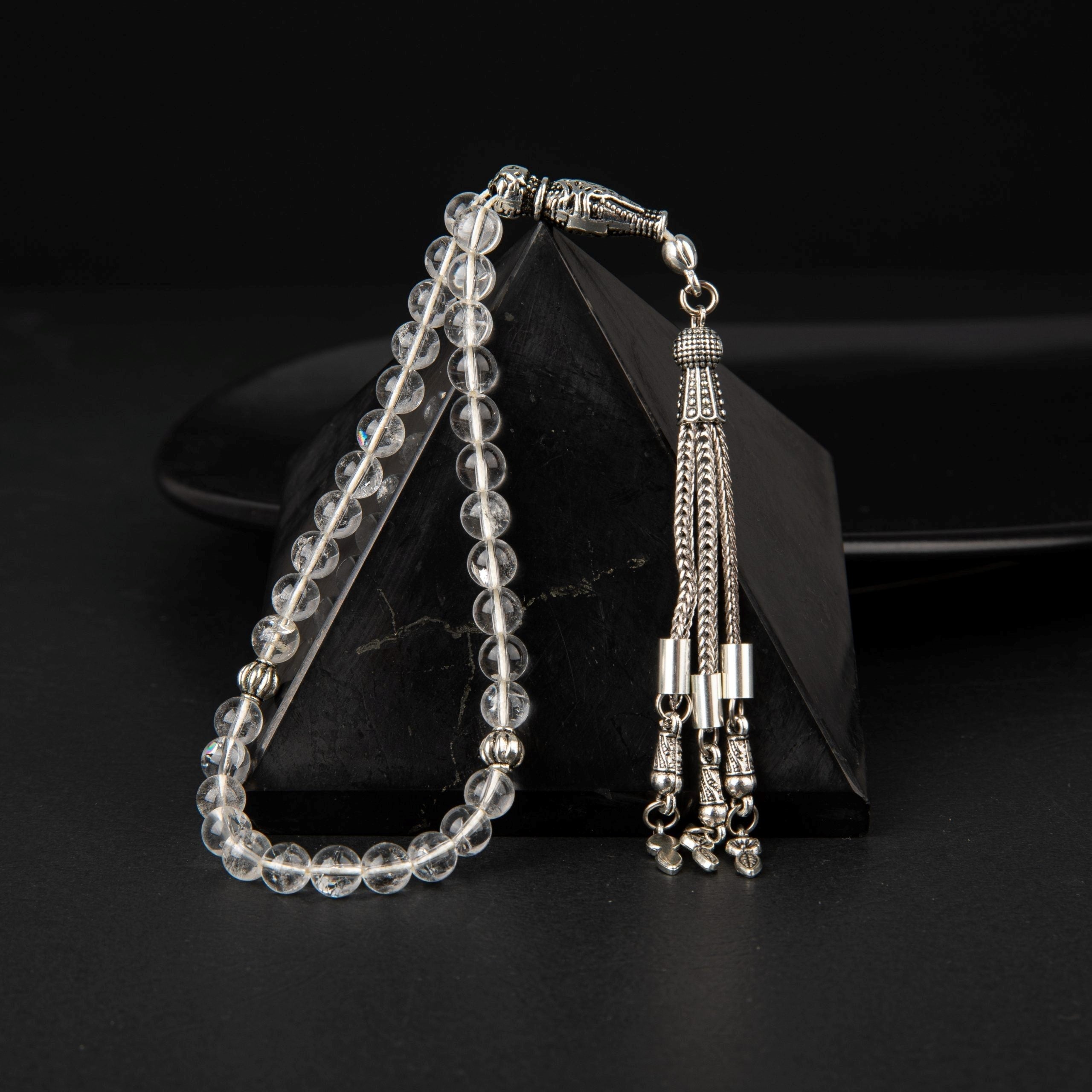 Kristal Kuvars Doğal Taş Tesbih – 33’lük / 6 mm