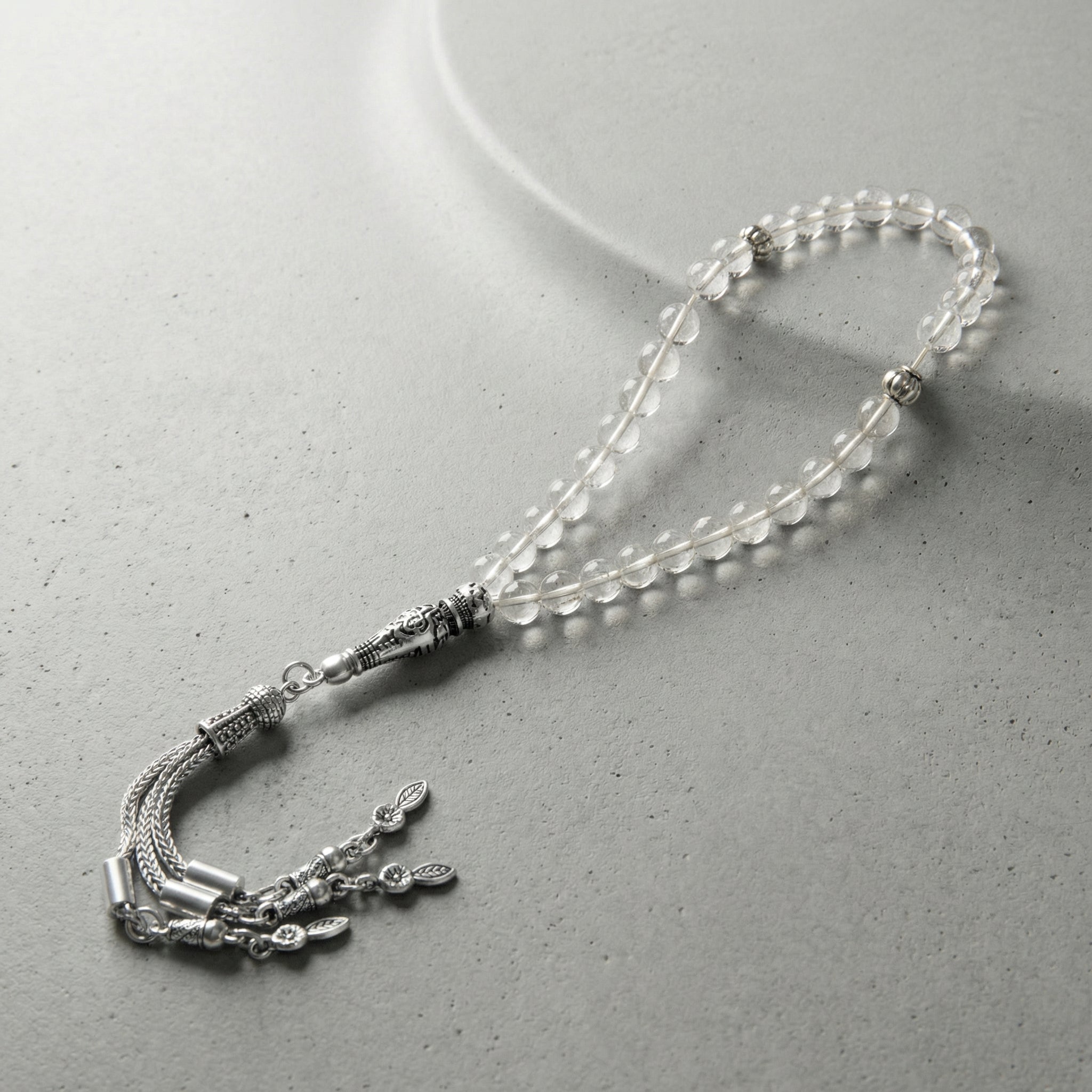 Kristal Kuvars Doğal Taş Tesbih – 33’lük / 6 mm