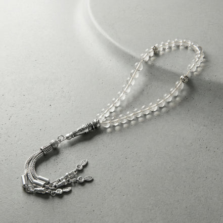 Kristal Kuvars Doğal Taş Tesbih – 33’lük / 6 mm