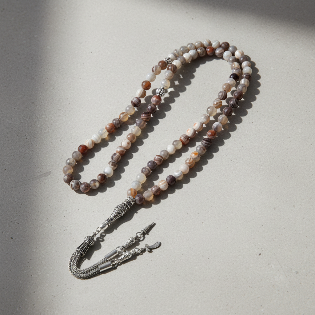 Botswana Akiği Doğal Taş Tesbih – 99’luk / 6 mm