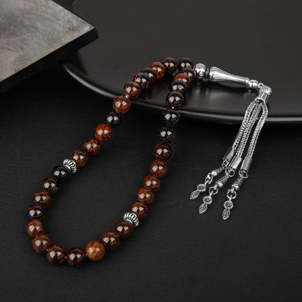 Bordo Granat Lal Doğal Taş Tesbih 33lük - 8mm